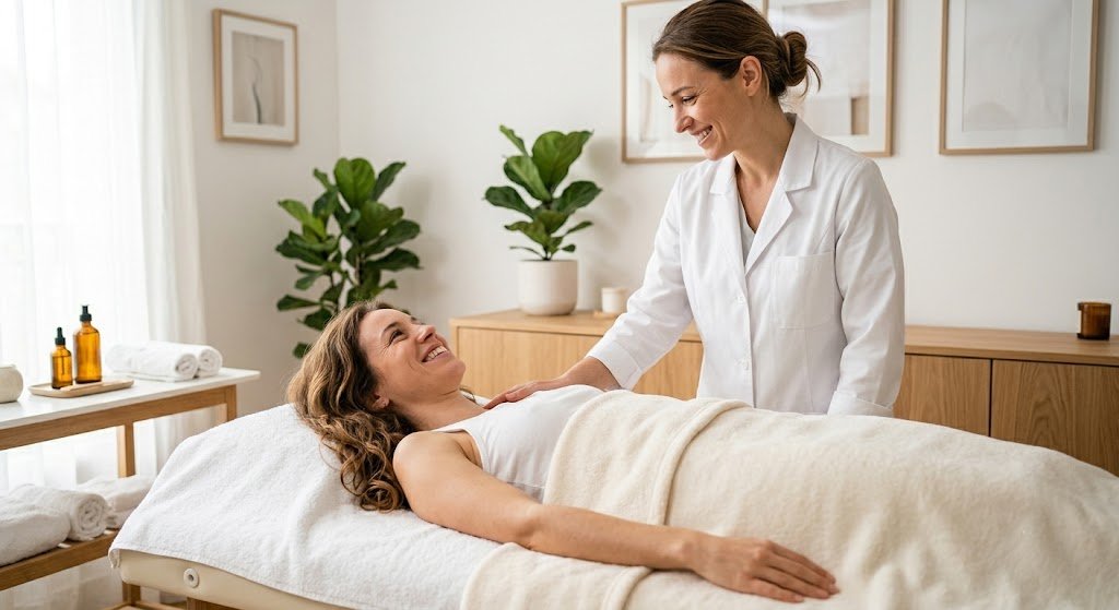 Nettoyage du revêtement d'une table de massage