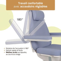 Accoudoirs pivotants à 180° du fauteuil esthétique Stella Premium lavande