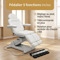 Pédalier 5 fonctions inclus avec le fauteuil de pédicure électrique Celeste Deluxe, réglage au pied mains libres